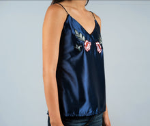 Load image into Gallery viewer, Satin Embroidered Tank
