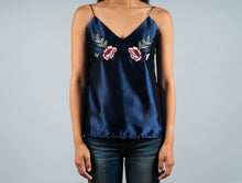 Load image into Gallery viewer, Satin Embroidered Tank
